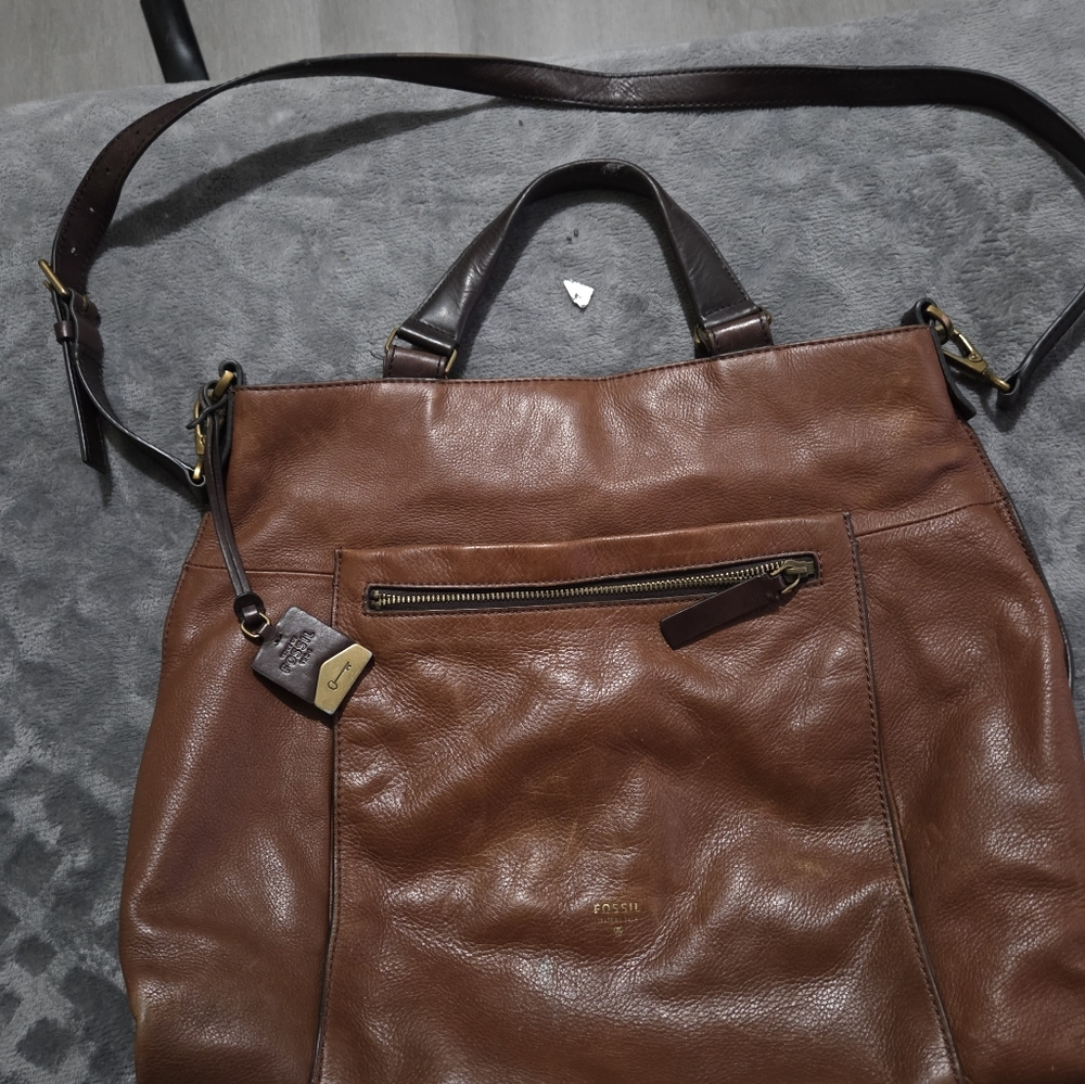 Womens Fossil Leather Crossbody Purse